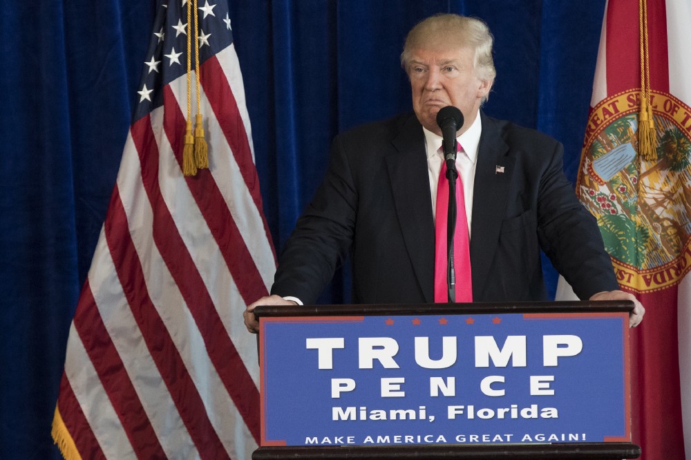 During his most recently press conference on July 27 in Miami, Trump brazenly encouraged Russian hackers to go after Hillary Clinton. He‘d like you to forget it ever happened. CREDIT: AP Photo/Evan Vucci