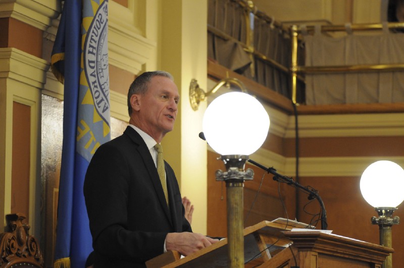 South Dakota Gov. Dennis Daugaard (R). CREDIT: AP Photo/James Nord