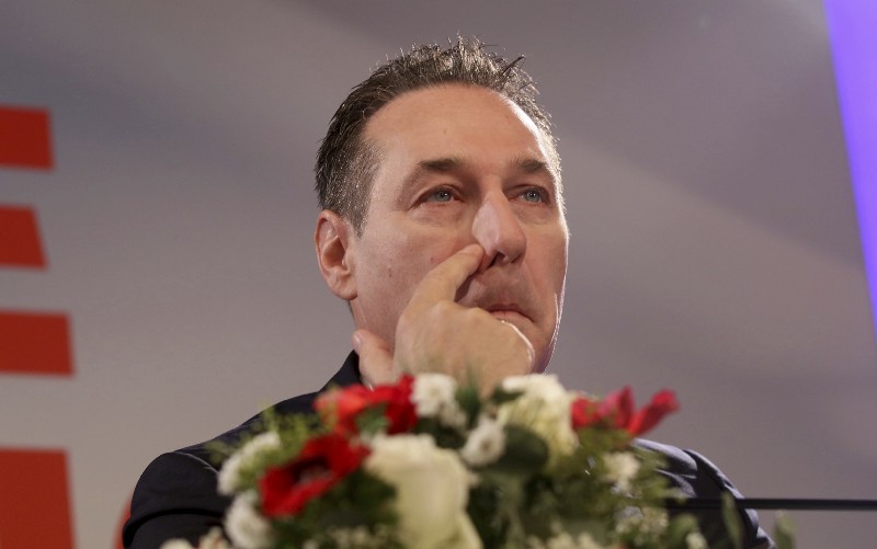 Heinz-Christian Strache, chairman of the anti-migrant and anti-EU Freedom Party FPOE, gestures during a news conference after the presidential election in Vienna, Austria, Tuesday, Dec. 6, 2016. CREDIT: AP Photo/Ronald Zak