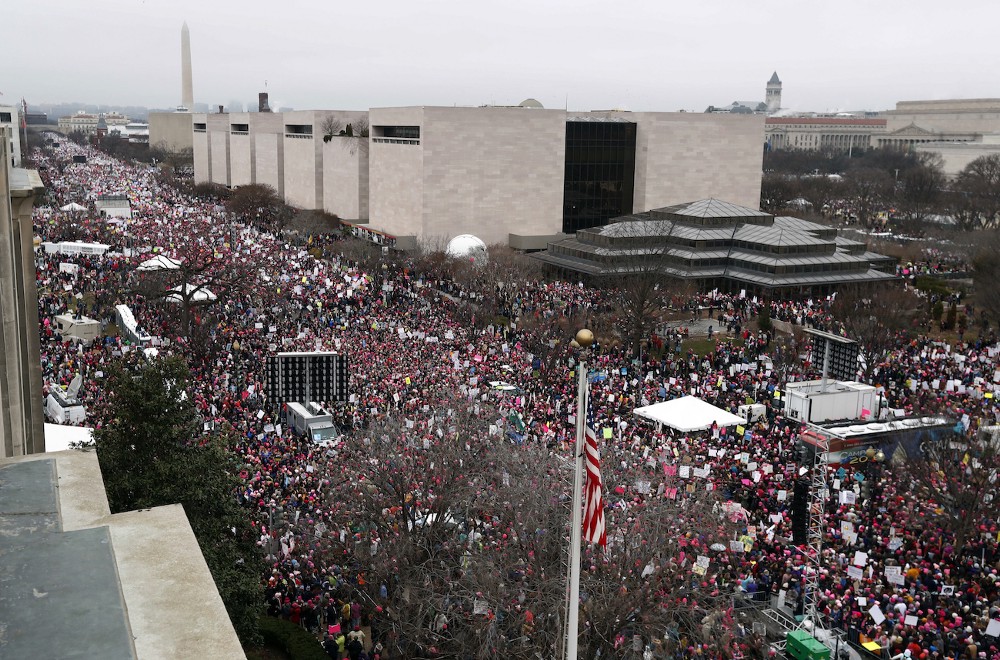 As many as 4.5 million people around the country protested Donald Trump’s first day in office. CREDIT: AP Photo