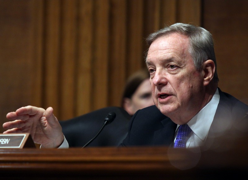 In this April 28, 2015, file photo, U.S. Sen. Dick Durbin, D-Ill., appears, on Capitol Hill in Washington. CREDIT: AP Photo/Lauren Victoria Burke File