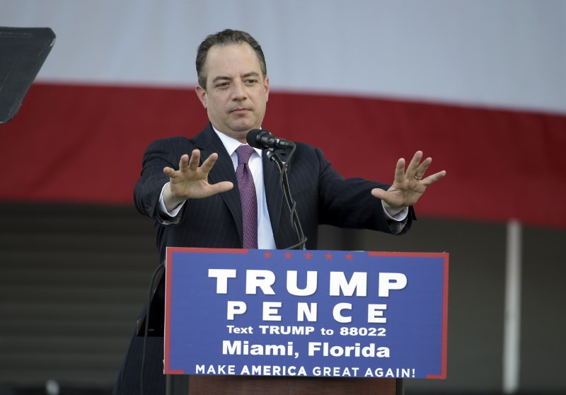 Reince Priebus at a November 2016 Trump rally. CREDIT: AP Photo/Lynne Sladky
