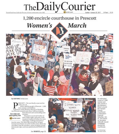 Front pages from newspapers around the country. CREDIT: Newseum