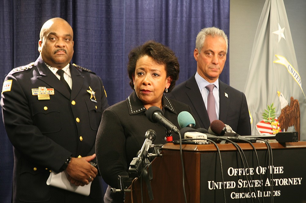 Attorney General Loretta Lynch announces the completion of the Department of Justice’s investigation of the Chicago Police Department. CREDIT: Cassie M. Chew