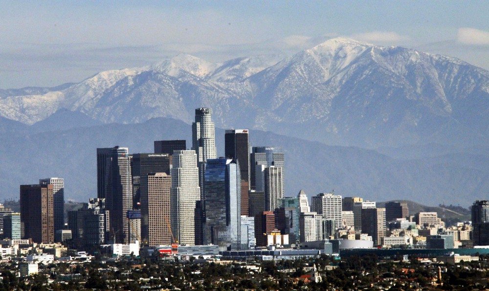 The Los Angeles city skyline. CREDIT: AP Photo/Nick Ut