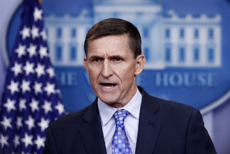 National Security Adviser Michael Flynn speaks during the daily news briefing at the White House, in Washington, Wednesday, Feb. 1, 2017. Flynn said the administration is putting Iran “on notice” after it tested a ballistic missile. CREDIT: AP Photo/Carolyn Kaster