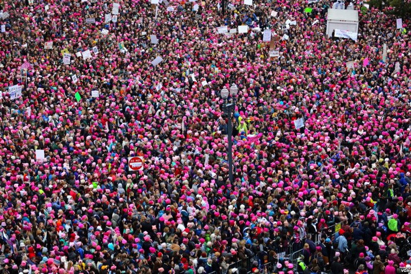 The Women’s March on Washington. CREDIT: Voice of America