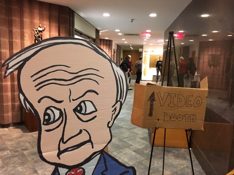 Rep. Rodney Frelinghuysen (R-NJ) in cardboard form at a town hall in Livingston, New Jersey, February 24, 2017. CREDIT: Rick Freeman
