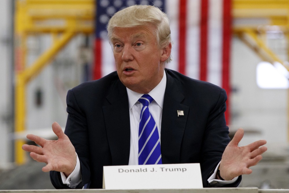 Candidate Trump speaks during a coal mining roundtable in Virginia in August. AP/Evan Vucci
