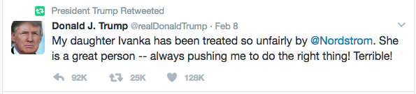 Screenshot, @POTUS account on Twitter