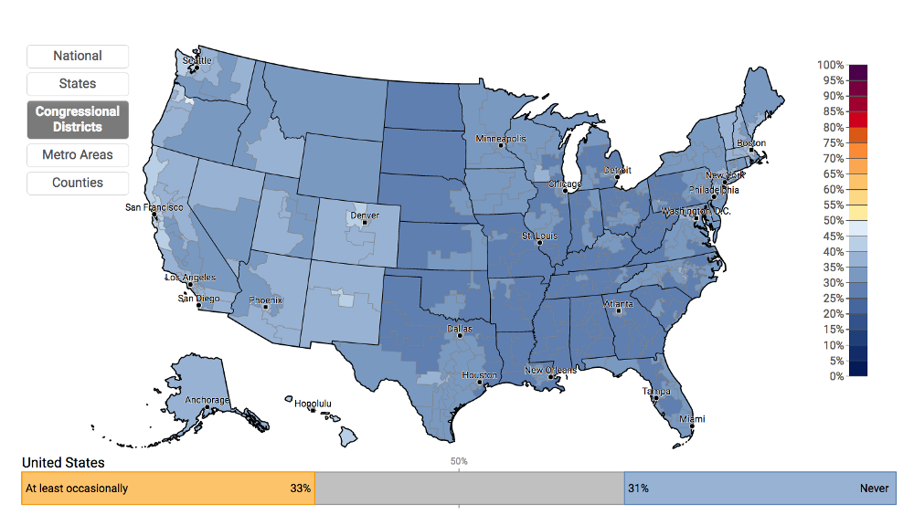 The proportion of adults who talk about global warming at least occasionally. CREDIT: Yale/George Mason University