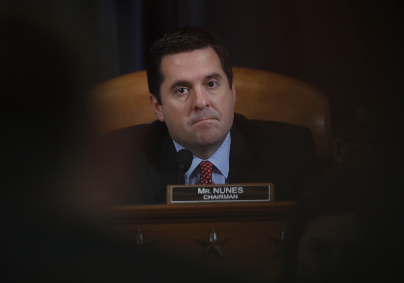 House Intelligence Committee Chairman Rep. Devin Nunes, R-Calif. listens on Capitol Hill in Washington, Monday, March 20, 2017, during the committee’s hearing on allegations of Russian interference in the 2016 U.S. presidential election. CREDIT: AP Photo/Manuel Balce Ceneta