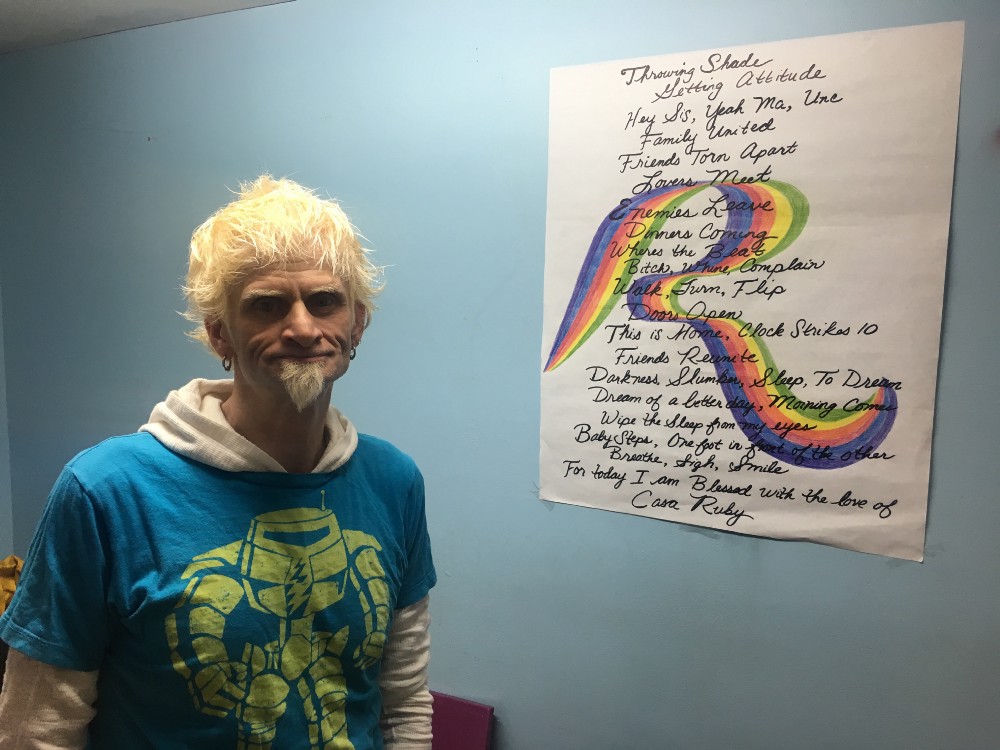 Anthony Killinger designed this poster for the wall of Casa Ruby. CREDIT: Kira Lerner