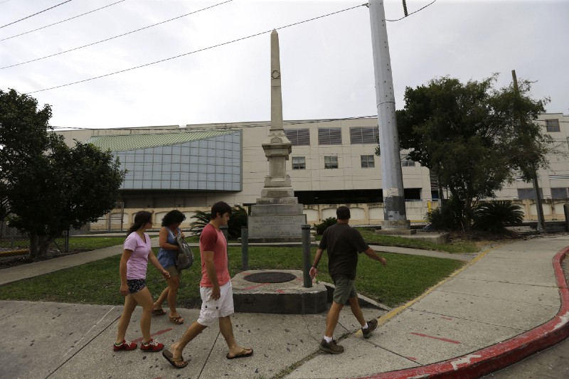 The monument to a white supremacist uprising in downtown New Orleans. CREDIT: AP Photo/Gerald Herbert