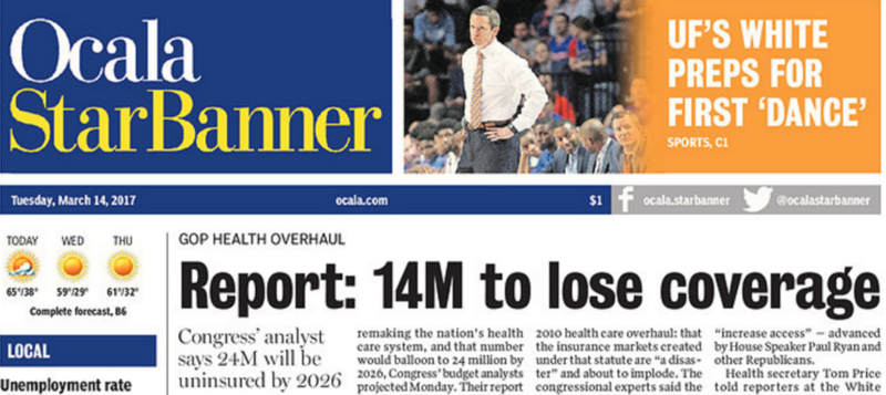 Front page screenshot, CREDIT: Ocala Star-Banner, FL