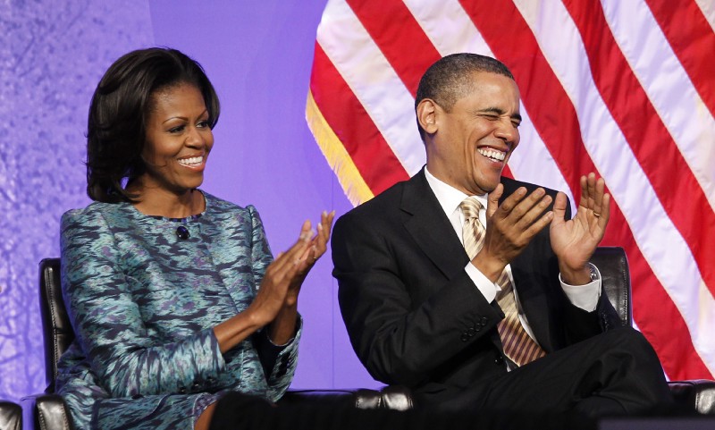 President Barack Obama and first lady Michelle Obama attend the groundbreaking for the Smithsonian National Museum of African American History and Culture in Washington, Wednesday, Feb. 22, 2012. CREDIT: AP Photo/Charles Dharapak