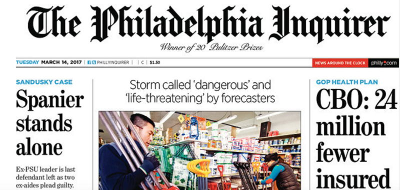 Front page screenshot, CREDIT: Pennsylvania’s Philadelphia Inquirer