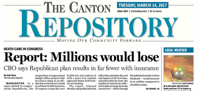 Front page screenshot, CREDIT: Ohio’s The Canton Repository