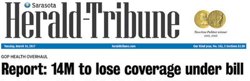 Front page screenshot, CREDIT: Sarasota Herald-Tribune, FL