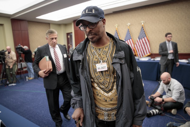 Muhammad Ali Jr., son of the late boxing legend Muhammad Ali, arrives for a forum on Capitol Hill in Washington, Thursday, March 9, 2017, on the consequences of President Donald Trump’s immigration policies. CREDIT: AP Photo/J. Scott Applewhite