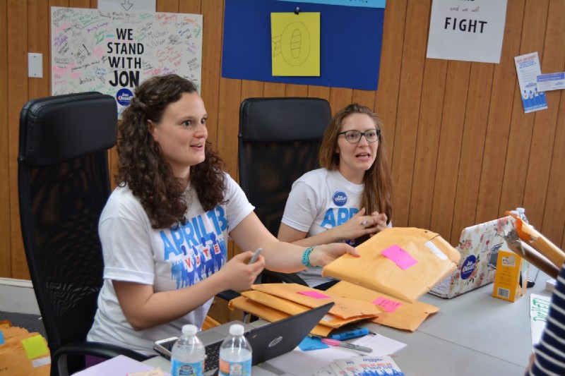 Volunteers and staff help to get out the vote on Tuesday. CREDIT: Kira Lerner