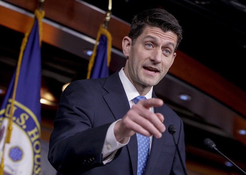 House speaks Paul Ryan of Wis. discusses the Republican agenda as he faces reporters during a news conference on Capitol Hill in Washington, March 30, 2017. CREDIT: AP/J. Scott Applewhite