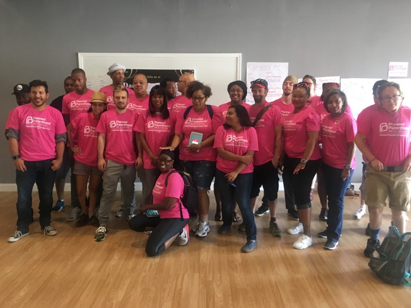 Canvassers with Planned Parenthood in Georgia’s sixth district. CREDIT: Kira LErner