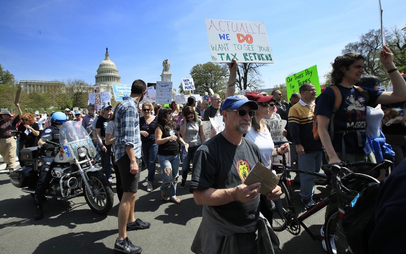 Protesters march near the U.S. Capitol. CREDIT: AP Photo/Manuel Balce Ceneta