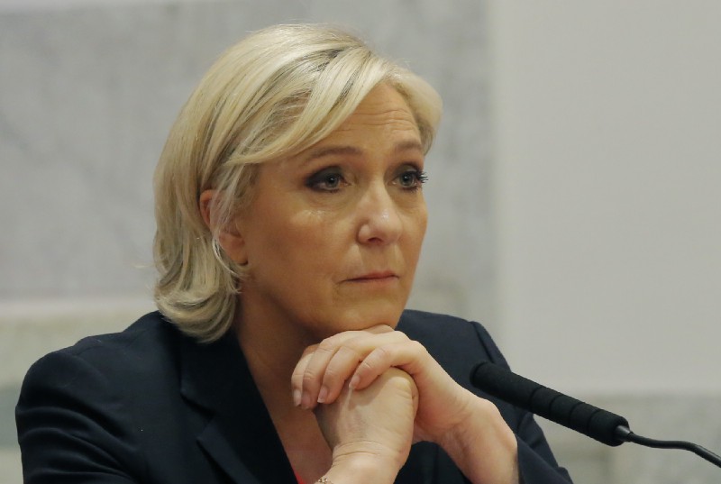 Far-right candidate for the 2017 French presidential election Marine Le Pen in Paris, France, Saturday, April 29, 2017. CREDIT: AP Photo/Michel Euler