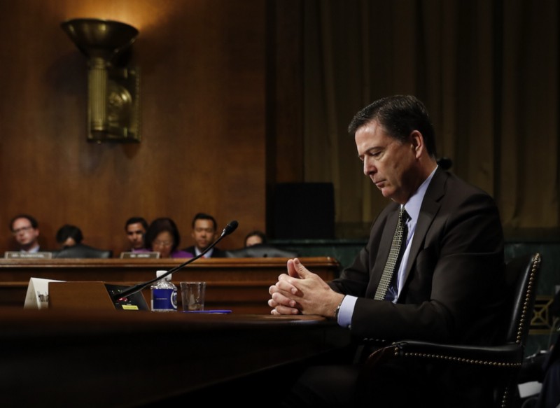 Former FBI Director James Comey during a congressional hearing earlier this month. Credit: AP Photo