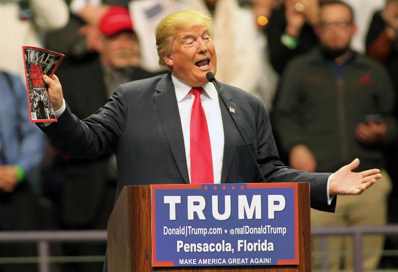 Donald Trump speaking in Pensacola, Florida. CREDIT: AP Photo/Michael Snyder