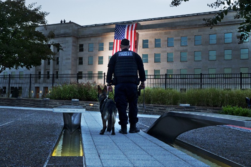 U.S. Pentagon building and Sept. 11 memorial outside Washington, D.C. CREDIT: AP Photo/Jacquelyn Martin