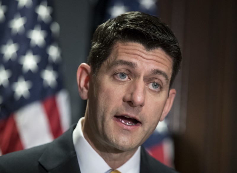 House Speaker Paul Ryan speaks at the Republican National Committee Headquarters in Washington, Wednesday, May 17, 2017. CREDIT: AP Photo/J. Scott Applewhite