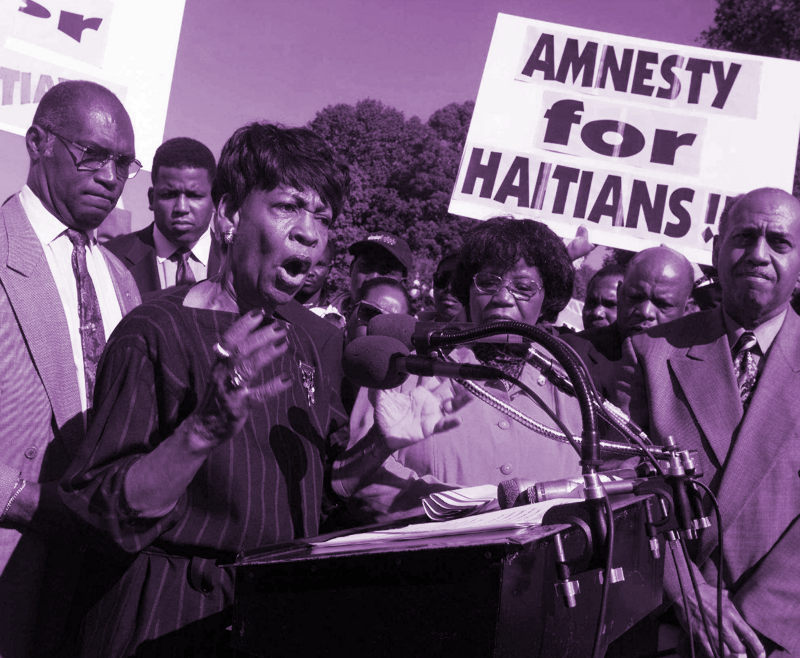 Rep. Waters calls for the inclusion of Haitians in the proposed legislation that would amend the 1996 immigration law and grant legal residence to about 500,000 Central Americans. CREDIT: AP