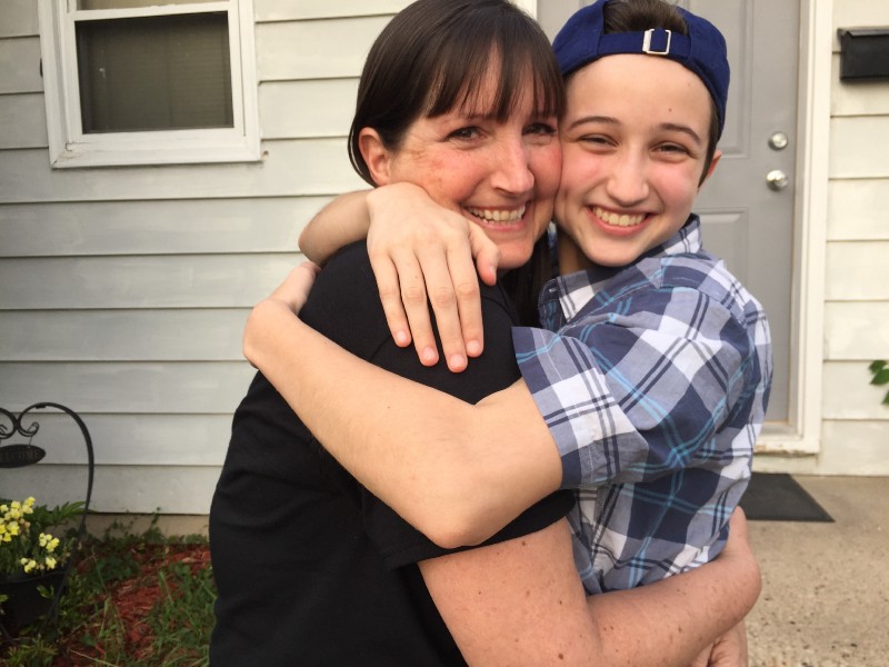 Ash Whitaker with his mom, Melissa. CREDIT: Transgender Law Center