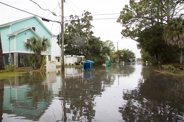Tybee Island, a barrier island near Savannah, Georgia, floods during a high tide event in October 2015. CREDIT: Georgia Sea Grant