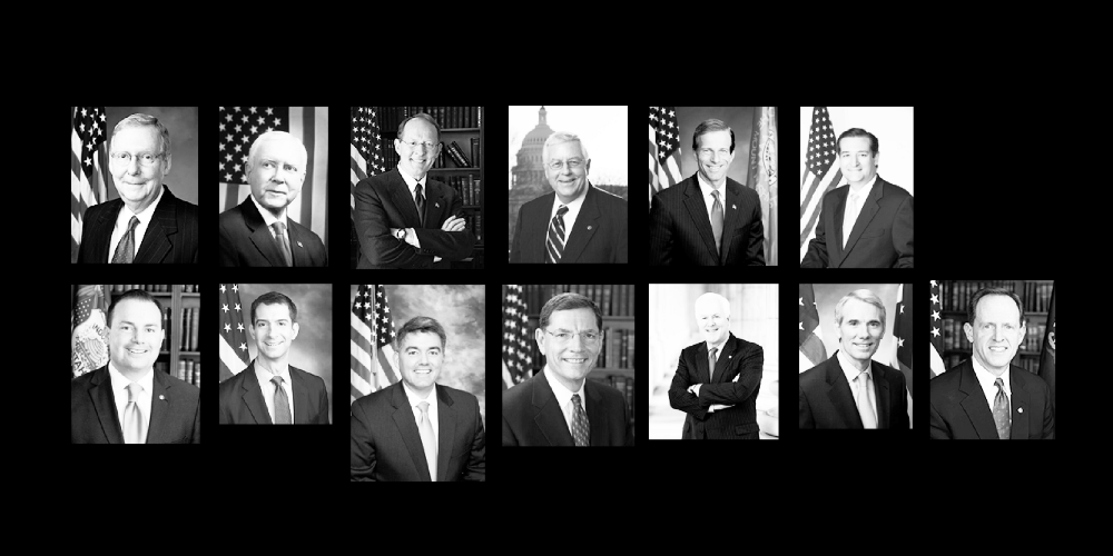 The male senators working on health care legislation that will affect more than 125 million women. CREDIT: Graphic by Diana Ofosu