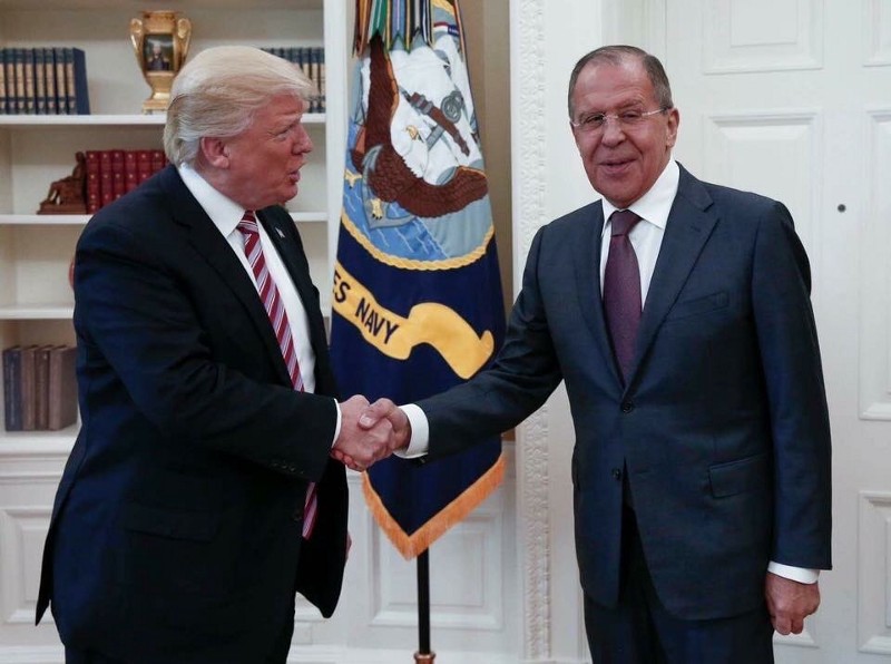 President Trump and Russian Foreign Minister Sergey Lavrov. CREDIT: Russian Foreign Ministry via AP