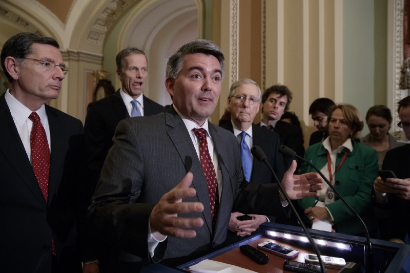 Sen. Cory Gardner (R-CO), whose home state has seen benefits from its own methane waste rule passed in 2014, voted to move forward on a vote to repeal the BLM’s methane waste rule. CREDIT: AP Photo/J. Scott Applewhite