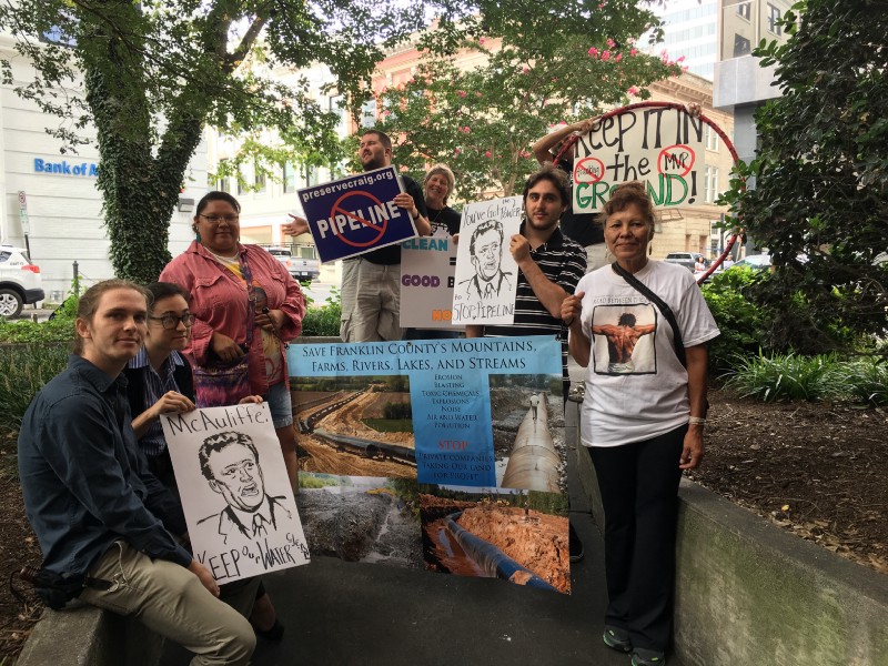 Residents gather in Richmond, Virginia, to protest the proposed Mountain Valley Pipeline and Atlantic Coast Pipeline. CREDIT: Bold Alliance/Carolyn Reilly