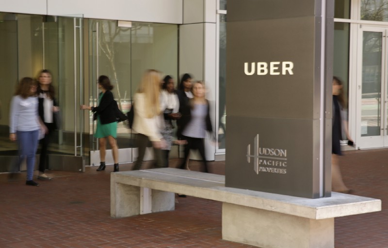 Uber headquarters in San Francisco. CREDIT: AP Photo/Eric Risberg