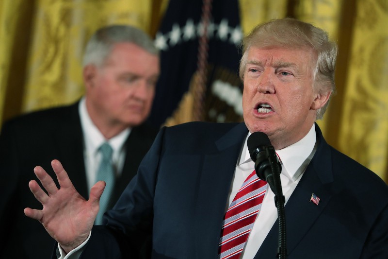 President Donald Trump speaks at a Air Traffic Control Reform Initiative announcement in the East Room at the White House, Monday, June 5, 2017, in Washington. CREDIT: AP/Andrew Harnik