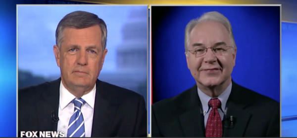 Tom Price on Fox News Sunday CREDIT: Fox News screenshot