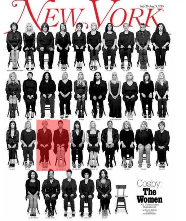 Heidi Thomas (left, in the red box) and Beth Ferrier on the cover of the July 27, 2015 issue of New York magazine.