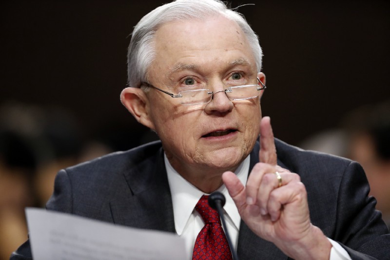 Attorney General Jeff Sessions speaks on Capitol Hill in Washington on Tuesday, June 13, 2017, as he testifies before the Senate Intelligence Committee hearing about his role in the firing of James Comey, his Russian contacts during the campaign and his decision to recuse himself from an investigation into possible ties between Moscow and associates of President Donald Trump. CREDIT: AP Photo/Alex Brandon