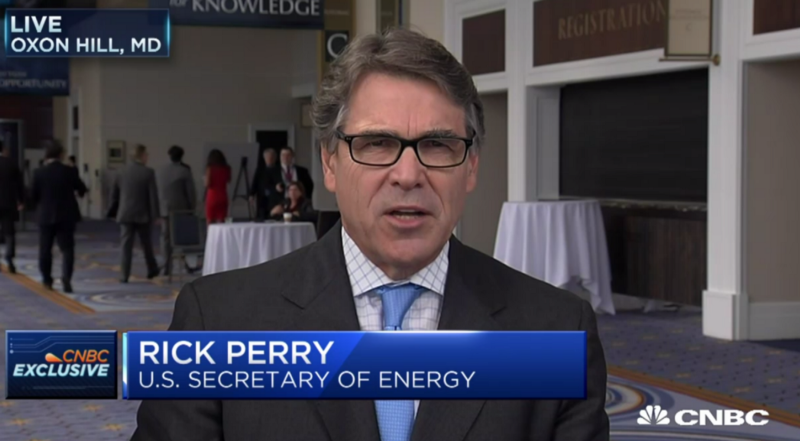 Energy Secretary Rick Perry. CREDIT: CNBC