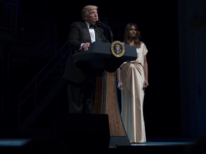 President Trump, joined by first lady Melania, pauses as he speaks during the Ford’s Theatre Annual Gala at the Ford’s Theatre on June 4. CREDIT: AP Photo/Carolyn Kaster