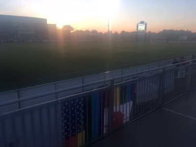 The Spirit Squadron, drums and Pride flags in tow, at the SoccerPlex on June 3, 2017. CREDIT: Lindsay Gibbs