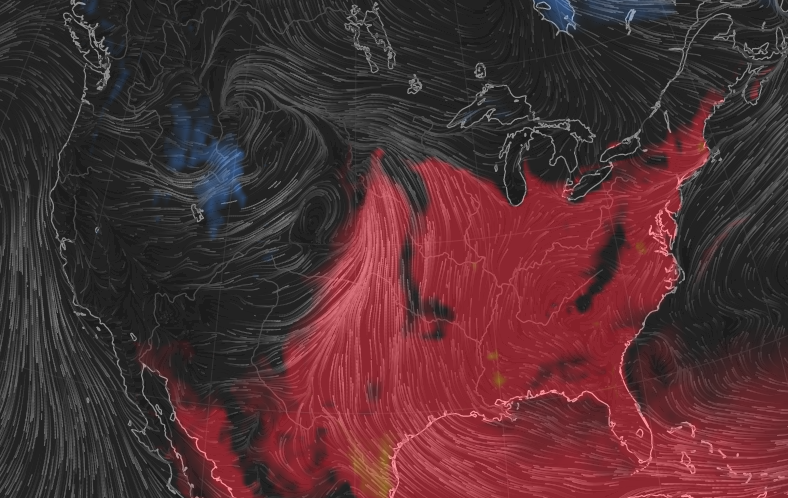 The “Misery Index” for June 13, 2017. The index is a measure of perceived temperature based on heat, humidity, and wind chill. CREDIT: Cameron Beccario