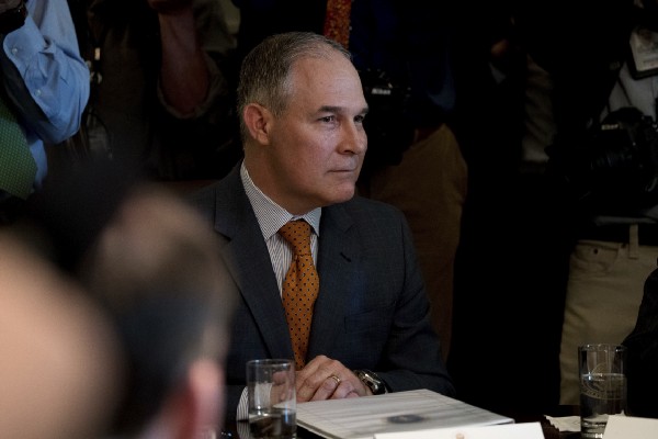 EPA Administrator Scott Pruitt attends a Cabinet meeting with President Donald Trump at the White House. CREDIT: AP Photo/Andrew Harnik
